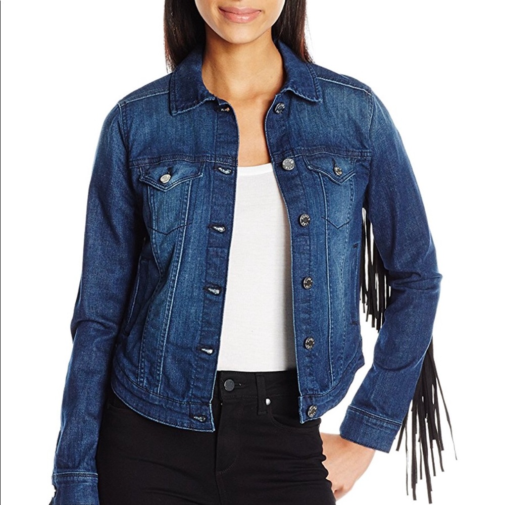 William Rast Sussex denim jacket with Fringe S